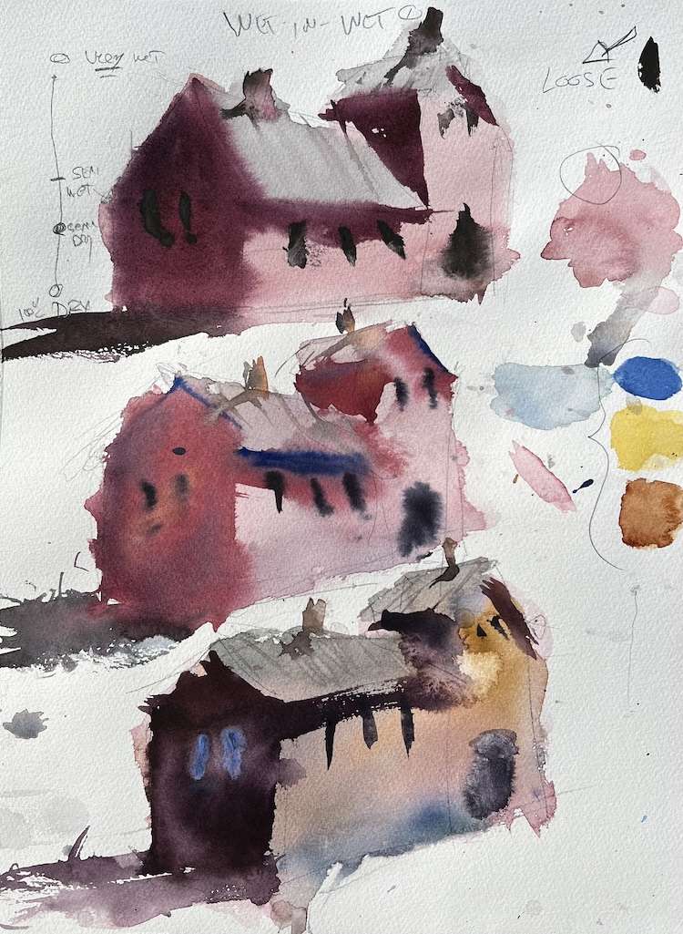 All three wet-in-wet watercolor wash examples