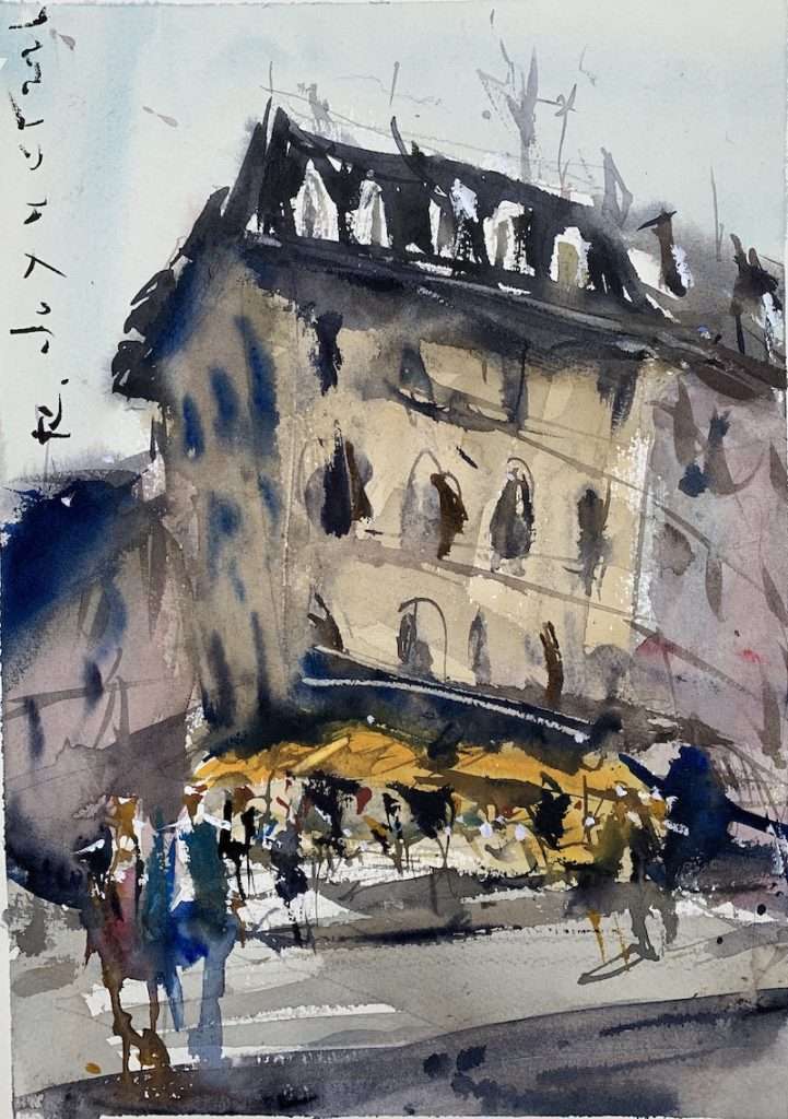 Learn Abstract Urban Watercolor Landscape Techniques