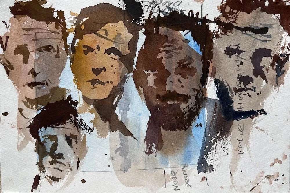Exploring the Joy of Painting Loose, Abstract Faces with Watercolors
