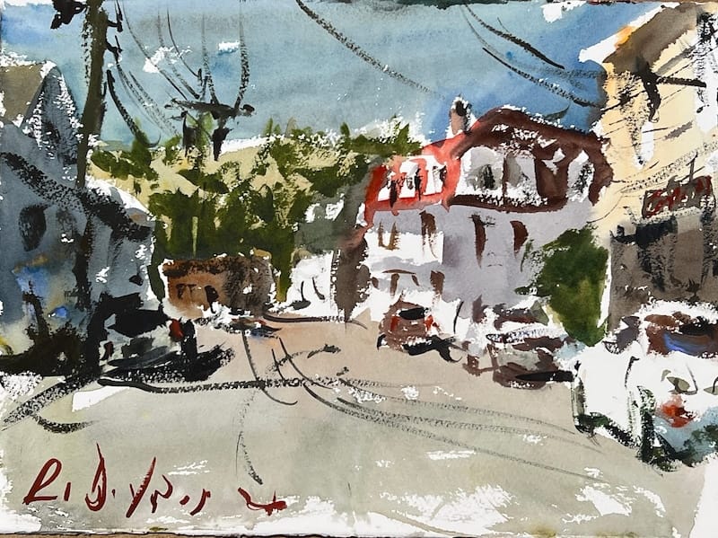 watercolor landscape painting