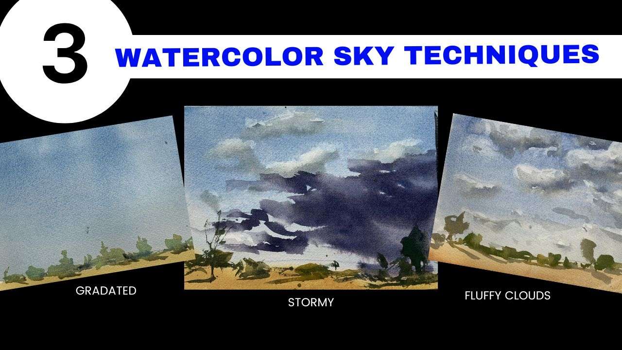 Three Watercolor Cloud Painting Techniques