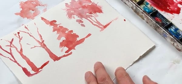 How to Paint Trees with Watercolors Lesson