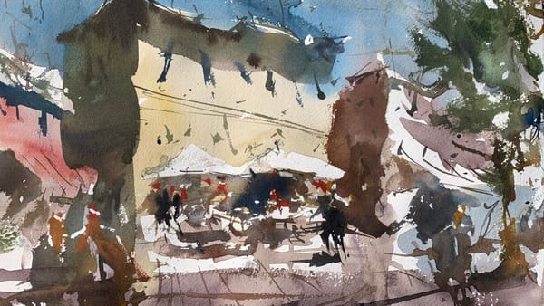 Loose Cafe Scene With Watercolors Video Demo