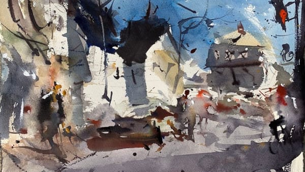 Learn How to Paint Abstract Watercolor Urban Scenery