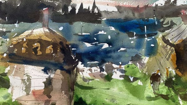 Watercolor Coastal Landscape Video Demo