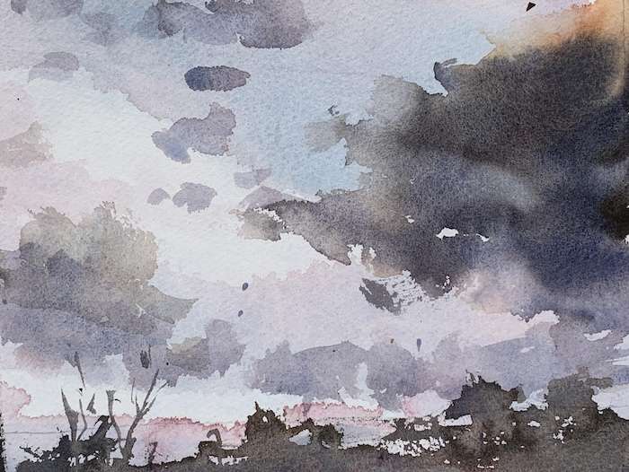 Approach storm landscape easy watercolor ideas