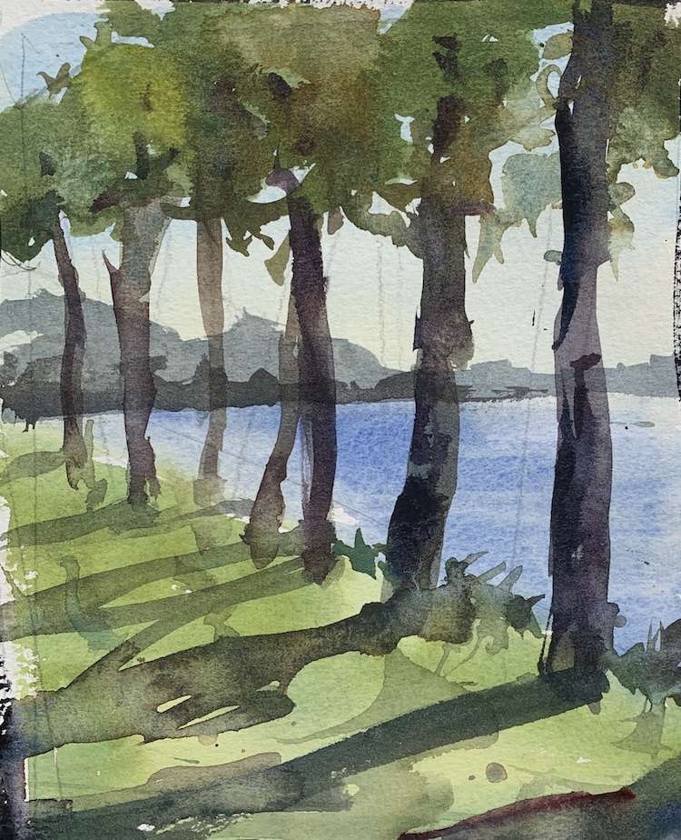 Easy Landscape Watercolor Painting Video Lesson