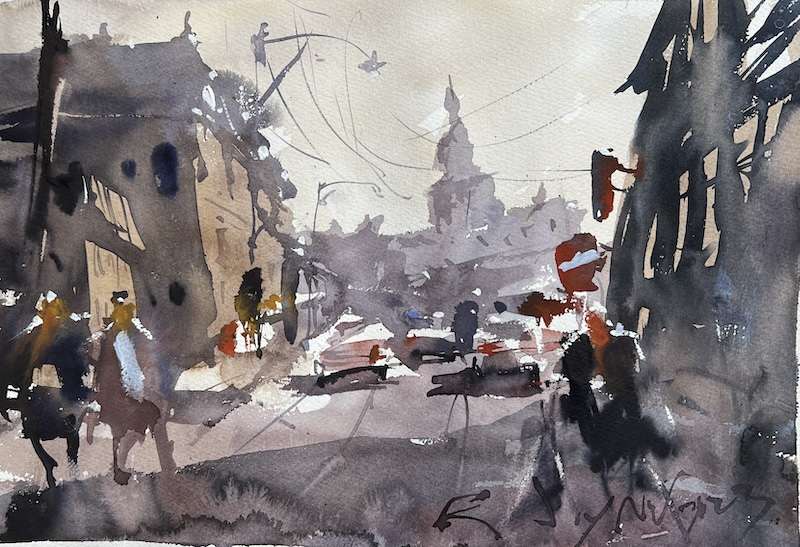 How to Paint Loose Watercolor Cityscapes