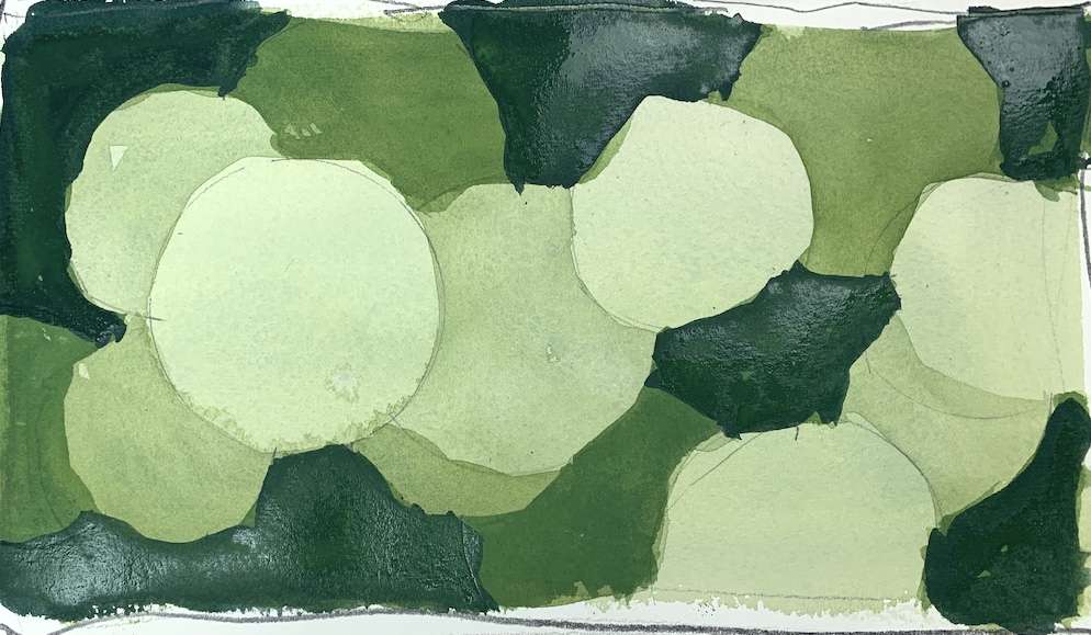 Easy Watercolor Idea - Negative space circles