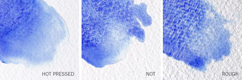 3 types of watercolor paper texture